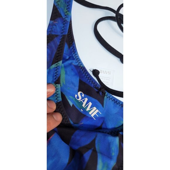 SAME Los Angeles Swim Bikini Set 2Pc Triangke Top High Weist Bottom Floral M - Picture 3 of 7